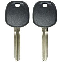 qualitykeylessplus Two Replacement Transponder Chip Keys TOY44DPT for Toyota Vehicles with Free KEYTAG