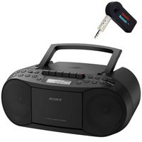 Sony Bluetooth Boombox Bundle - [2] Piece Set Includes Classic Stereo Boombox w/CD/Cassette/Radio & 3.5mm Include A NeeGo Wireless Bluetooth Receiver; Stream Music from Device