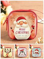 alihua 4 Pcs Christmas Coin Purse,, Mini Wallet Portable Waterproof Candy Pouch Bag, Zipper Enclosure and Durable Exterior, Lightweight Universal Carrying case for Coins Cash Headset