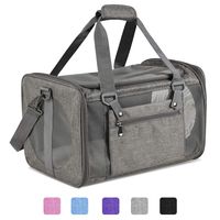 Moyeno Cat Carriers Dog Carrier Pet Carrier for Small Medium Cats Dogs Puppies up to 15 Lbs, TSA Airline Approved Small Dog Carrier Soft Sided, Collapsible Waterproof Travel Puppy Carrier - Grey