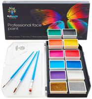 Face Paint Kit - Non-Toxic & Hypoallergenic - Professional Face Painting Kit for Kids & Adults - Cosplay Makeup Kit - Easy to Apply & Remove - Body Paint Set - Leakproof Dry Glitters