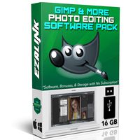 Photo Editing Software GIMP 2.10.2 PRO for Windows PC & MAC | RawTherapee RAW Editor, Inkscape Design, Image Converter, Effects {7 Programs on 32Gb USB}