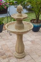 Kenroy Home 51009SNDST Frost Outdoor Tiered Solar Fountain, 44 Inch Height, Sandstone