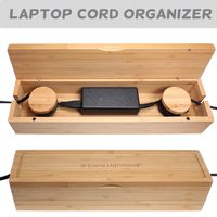 Cord Harmony, Laptop Cord Organizer with x4 Cable Hold-Down Clips (100% Organic Bamboo)