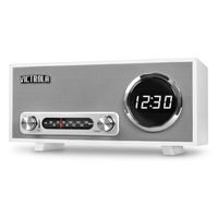 Victrola Bluetooth Digital Clock Stereo with FM Radio and USB Charging, White