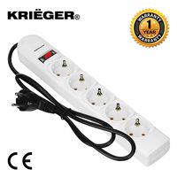 Krieger Electric German-Schuko Surge Protector Model KRE5 250 Joules 220V, 5 outlets