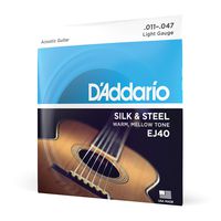 D'Addario EJ40 Silk & Steel Folk Guitar Strings, 11-47