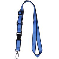 Office Lanyard, Wisdompro Adjustable Length, Polyester Neck Strap with Oval Clasp and Detachable Buckle for ID, Name Tag, Company Badge Holder, and Keys - Blue and Black