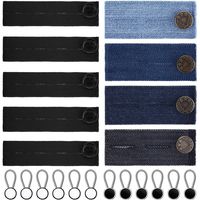Skylety Waistband Extender Pants Waist Elastic Extenders Set, 3 Types for Jeans, Skirt, Trousers (Set 2, 19 Pieces)