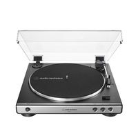 Audio-Technica at-LP60X-GM Fully Automatic Belt-Drive Stereo Turntable, Gunmetal/Black, Hi-Fidelity, Plays 33 -1/3 and 45 RPM Vinyl Records, Dust Cover, Anti-Resonance (Renewed)