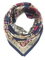 YOUR SMILE Silk Like Scarf Women's Fashion Pattern Large Square Satin Headscarf (Retro Bandanna)