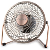 OPOLAR 6 Inch USB Desk Fan, Metal Design, Quiet Operation, 360 Rotation, Portable Mini Table Fan, 1 Setting Perfect Personal Cooling Fan for Home Office Desktop- Bronze
