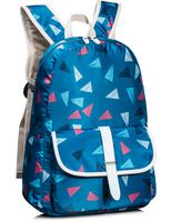 Leaper Cute School Backpack Girls Laptop Bag Shoulder Daypack Triangles Blue