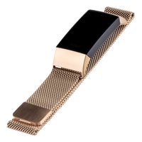 WITHit Designer Stainless Steel Mesh Replacement Band for Fitbit Charge 3, Rose Gold - Secure, Adjustable, Fitbit Watch Band Replacement with Magnetic Closure, Fits Most Wrists