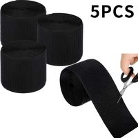 5 Pieces Black Cable Grip Strip Cover Carpet Floor Cable Protector Cable Management Strip Including Scissor, 3 Inches in Width and 10 Feet in Length