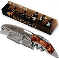 Barvivo Professional Waiters Corkscrew This Bottle Opener for Beer and Wine Bottles is Used by Waiters, Sommelier and Bartenders Around The World. Made of Stainless Steel and Gold Resin.