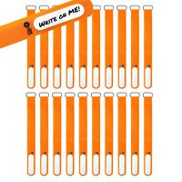 Wrap-It Storage Cinch-Straps, 8" 18 Pack (Orange), Features Stainless Steel Buckle and Label for Cord Identification, Reusable Multi-Purpose Securing Cable Straps, Cord Wrap, Cord Organizers