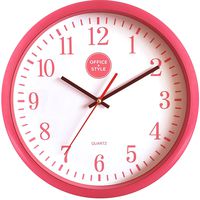 Office + Style 13" Silent Quartz Wall Clock with Anti-Scratch Cover- Pink