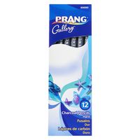 Prang Charcoal Pencils, Hard, Paper Wrapped, Black, 12 Count (60000)