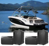 Pair Rockville HP4S Black 4" Marine Box Speakers with Swivel Bracket for Boats