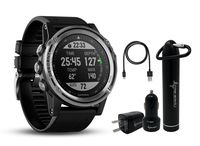 Garmin Descent MK1 Versatile Dive Computer with Surface GPS and Multisport Features and Wearable4U Ultimate Power Pack Bundle (Silver Sapphire with Black Band)