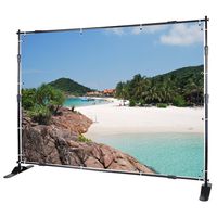 Voilamart Banner Stand 8' x 8' Adjustable Telescopic Display Backdrop Stand Step and Repeat for Trade Show, Photo Booth, Wall Exhibitor Background with Carrying Bag