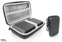 Portable Speaker case for Antimi Bluetoeo Poth Speakers with FM Radio MP3 Player Sterortable Wireless Speaker, Also for PURVOBIA X6 mesh Cable Pocket, Feature Finger Strap, Carabiner (Black)