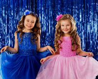 Treasures Gifted Royal Blue Foil Fringe Tinsel 3 x 8 Feet Navy Blue Metallic Curtains Pack of 4 Photo Booth Props Backdrop for Graduation Birthday Engagement Party Supplies