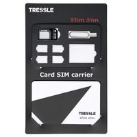 Slim SIM Card Holder - Micro, Nano, Standard Memory Card Carrier Kit with 3 Card Adapters and 1 Eject Tool - Set of 2