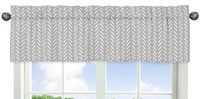 Sweet Jojo Designs Grey and White Boho Herringbone Arrow Window Treatment Valance for Gray Woodland Forest Friends Collection