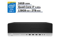 HP EliteDesk 800 G3 SFF Business Desktop PC - Intel Quad-Core i7-6700, 128GB SSD + 2TB HDD, 16GB DDR4, WiFi AC, Bluetooth, Type C, DisplayPort, Windows 10 Pro - Wrnty til 2021 (Certified Refurbished)