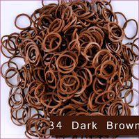 Kirinstores (TM) 600 PCS 24 Clips Bands Refills for Loom Rainbow Bracelet Dress Making (34 Dark Brown)