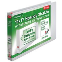 Cardinal 11-Inch x 17-Inch Speedy XtraLife Non-Stick Locking Slant-D Ring Binder, 1-Inch White (56200)