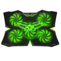 ARyee Laptop Cooling Pad with 4 Fans for 14-17 Inch Laptop, Portable Ultra-Slim Quiet Notebook Cooler pad Dual USB Ports and 4 Blue LED Light (Upgrade Green)