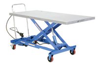 Vestil AIR-1000-LD Steel Air Hydraulic Cart, 1000 lbs Capacity, 63" Length x 31-1/2" Width Platform, 12-1/8" - 35-1/2" Height Range