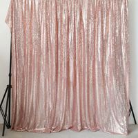 GFCC Wedding Sequin Backdrop, Rose Gold 8ftx8ft Sparkly Photography Backdrop