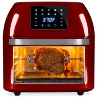 Best Choice Products 16.9qt 1800W 10-in-1 XXXL Family Size Air Fryer Countertop Oven, Rotisserie, Toaster, Dehydrator w/Digital LED Display, 12 Accessories, 9 Recipes - Red