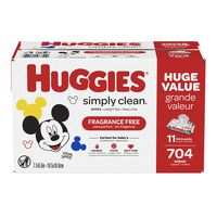 HUGGIES Simply Clean Baby Wipes, 11 Pack, 704 Sheets Total