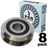 PGN - RM2-2RS 3/8" Rubber Sealed V Groove Roller Ball Bearing (8 PCS)