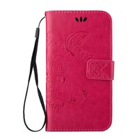 IKASEFU Leather Case with Strap Compatible with Samsung Galaxy S3,Retro Butterfly Flower Pu Leather Wallet Case with Card Slots Compatible with Samsung Galaxy S3 -Butterfly,Pink