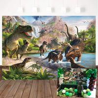 Mehofoto Dinosaur Backdrop Children Dinosaur Theme Party Backdrops for Photography 7x5ft Animal Vinyl Photo Booth Background Kid Children Birthday Party Banner Decoration