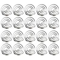 Novelty Place Ring Shape Place Card Holder(20Pcs) Ring Shape - Mini Silvery Metal Swirl Loop Clips 1.3" Diameter - Tabletop Number Holder for Wedding Party, Office Memo Note, Restaurant Menu