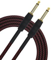 Kirlin Cable IWB-201BSG-20/BU - 20 feet - 1/4-Inch Straight Premium Plus Instrument Cable Burgundy Black Tweed Woven Jacket