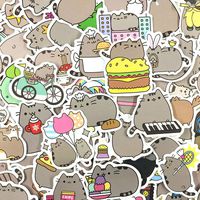 50PCS Cartoon Cat Cute Stickers for Tab Phone Laptop TV Fridge Bicycle PVC Waterproof Decal Toy Sticker for Kids