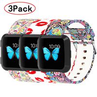 MLQSS Compatible with Fitbit Versa Bands,Soft Silicone Sport Replacement Accessories Bracelet Wrist Strap Band Compatible with Fitbit Blaze Smart Fitness Watch Women Men 2PCS/3PCS