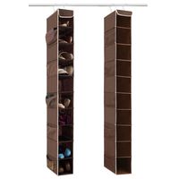 ZOBER 10-Shelf Hanging Shoe Organizer (2 Pack) Hanging Closet Shoe Organizer with Side Mesh Pockets, Space Saving Shoe Holder & Storage, Closet Organizer Great for Shoes, Purses, Handbags Etc.