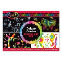 Melissa & Doug Scratch Art Deluxe Combo Set (Arts & Crafts, Hides Colors & Patterns, Easy to Use, Supplies for 16 Projects, Great Gift for Girls and Boys - Best for 4, 5, 6 Year Olds and Up)