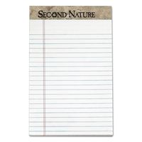 TOPS Second Nature 100% Recycled Writing Pads, 5" x 8", Legal Ruled, 50 Sheets, White, Pack of 12 Pads
