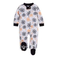 Burt's Bees Baby Unisex Baby Sleep & Play, Organic Pajamas, NB-9M One-Piece Zip Up Footed PJ Jumpsuit, Itsy Bitsy Spider, 0-3 Months