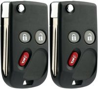 KeylessOption Keyless Entry Remote Control Car Flip Ignition Key Fob Replacement for Chevy GMC Cadillac LHJ011 (Pack of 2)